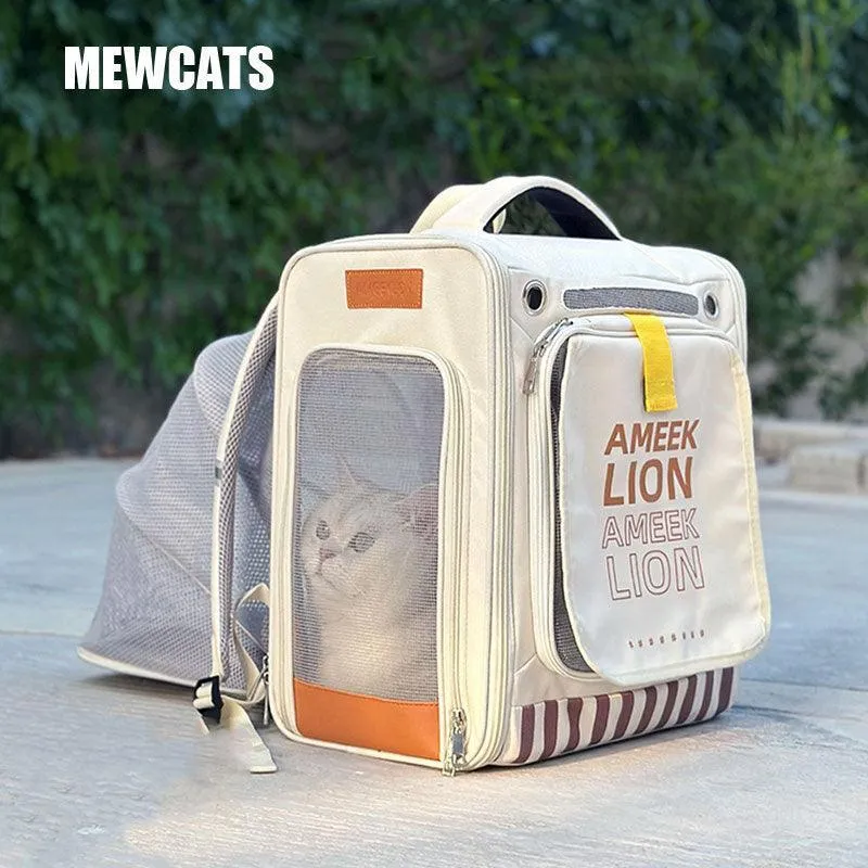 Cat Carrier Backpack Expandable Bag with Wheels
