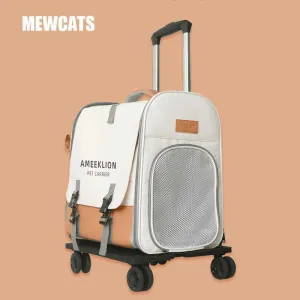 Cat Carrier Backpack Expandable Bag with Wheels