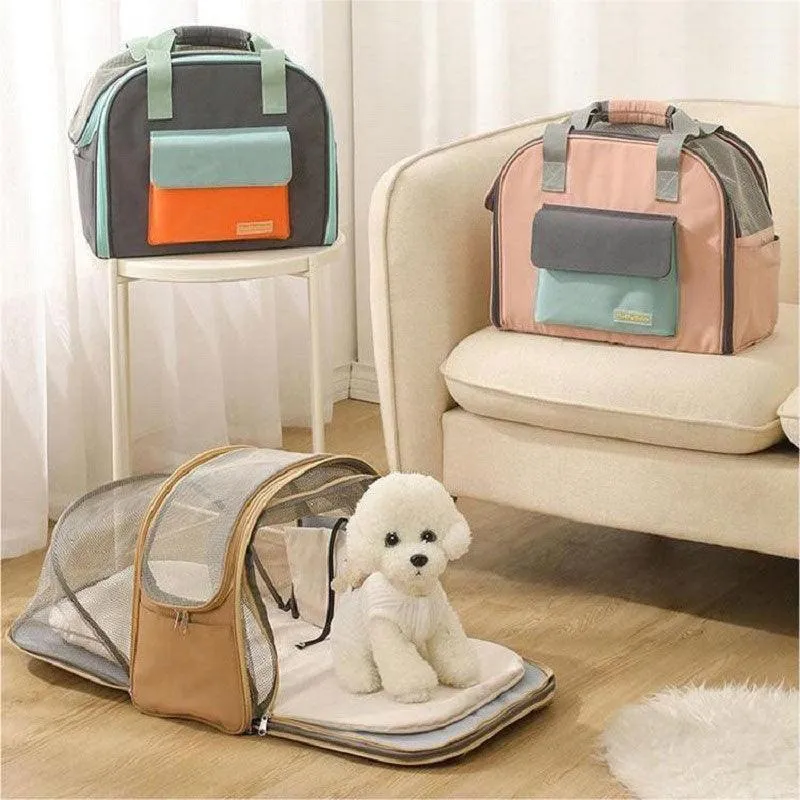 Cat Carrier Bag Foldable Expandable Tote 3 Color Handbag