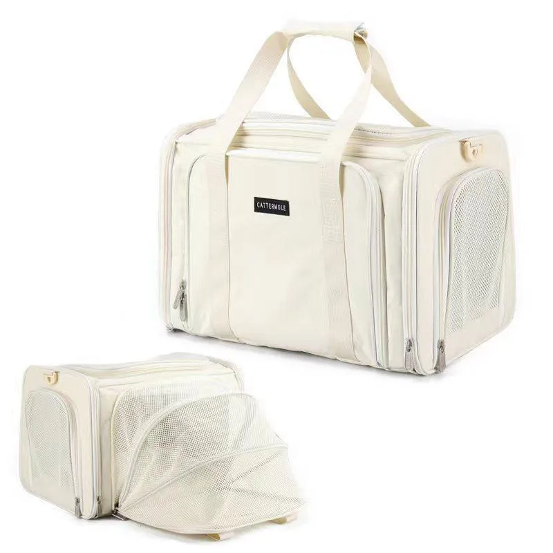 Cat Carrier Shoulder Bag Expandable Tote Foldable Pet Handbag