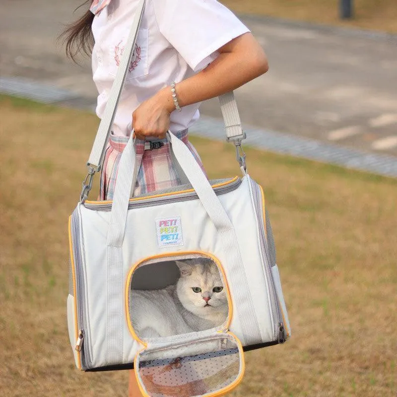 Cat Carrier Shoulder Bag Expandable Tote Foldable Pet Handbag