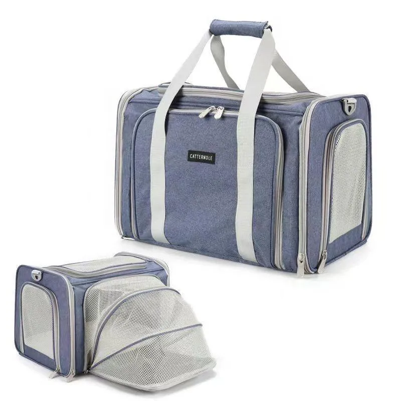 Cat Carrier Shoulder Bag Expandable Tote Foldable Pet Handbag