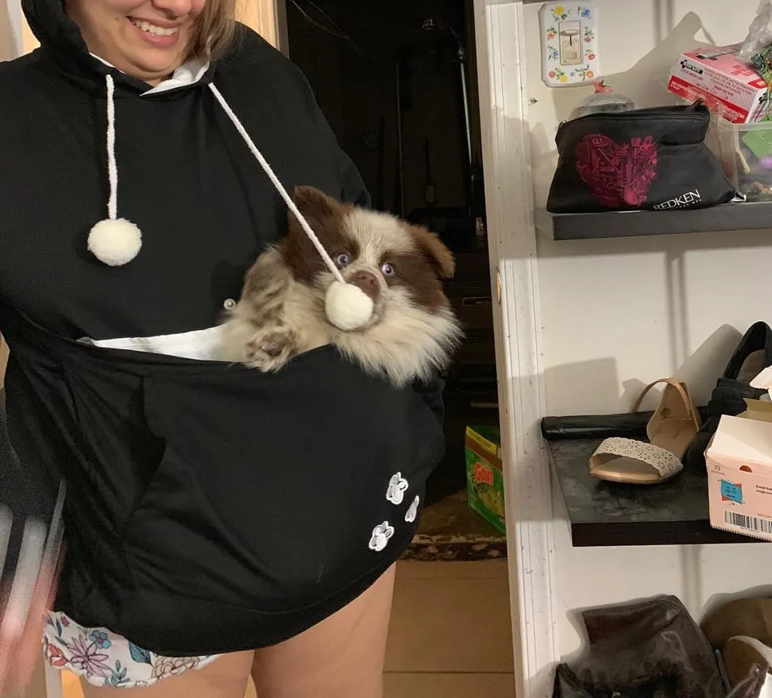 Cat Hoodie Pouch Kitten Puppy Carrier Hood Sweatshirt Pet Pocket Holder Top