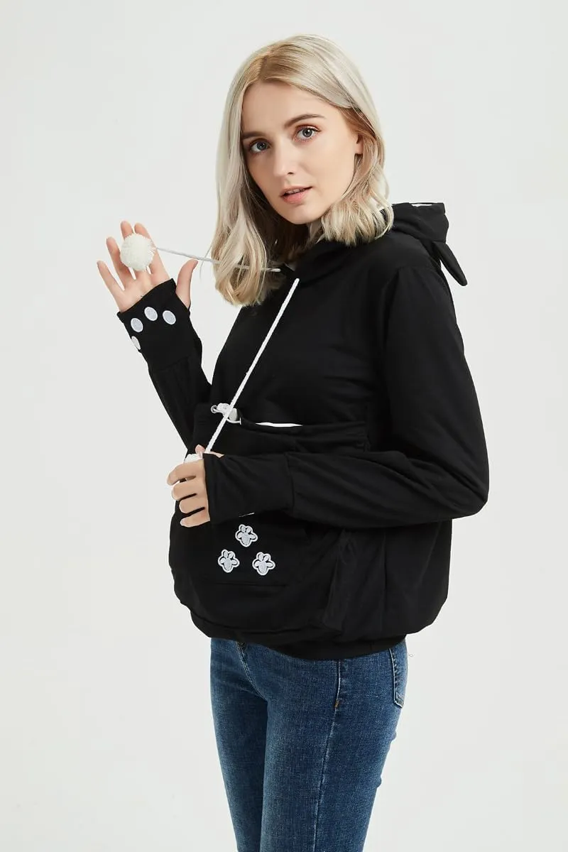 Cat Hoodie Pouch Kitten Puppy Carrier Hood Sweatshirt Pet Pocket Holder Top