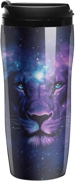 Celestial Lion Coffee Mug with Lid Portable Tumbler Water Bottle for Travel Business 350ml