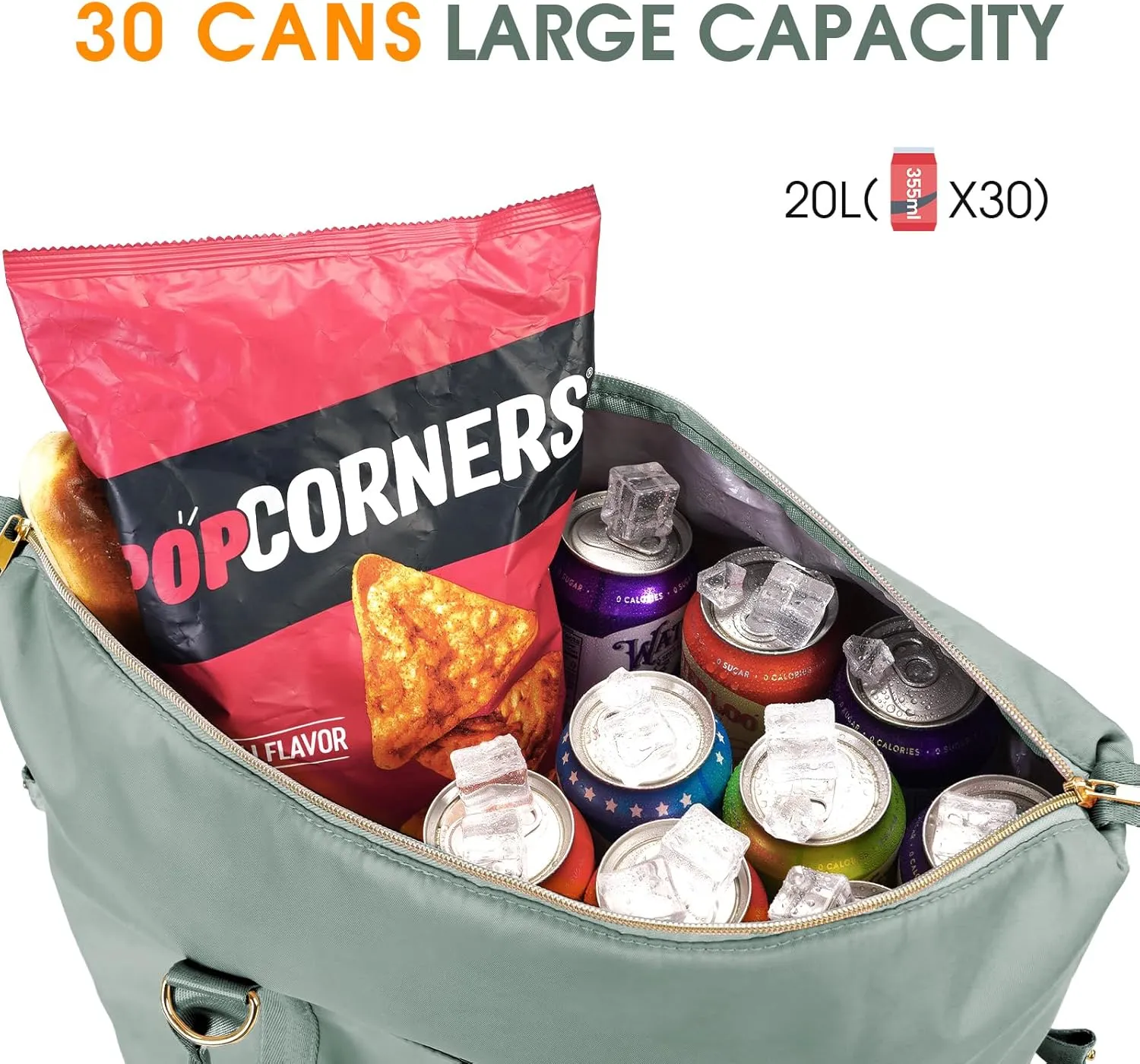 Ceneda Large Cooler Bag 40 Can Insulated Soft Cooler Leakproof Cooler Tote Bag Beach Travel Camping Lunch Bag for Women and Men