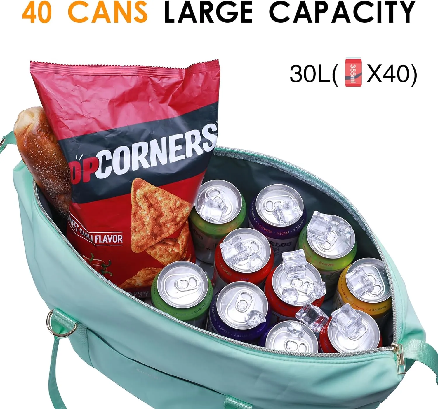 Ceneda Large Cooler Bag 40 Can Insulated Soft Cooler Leakproof Cooler Tote Bag Beach Travel Camping Lunch Bag for Women and Men