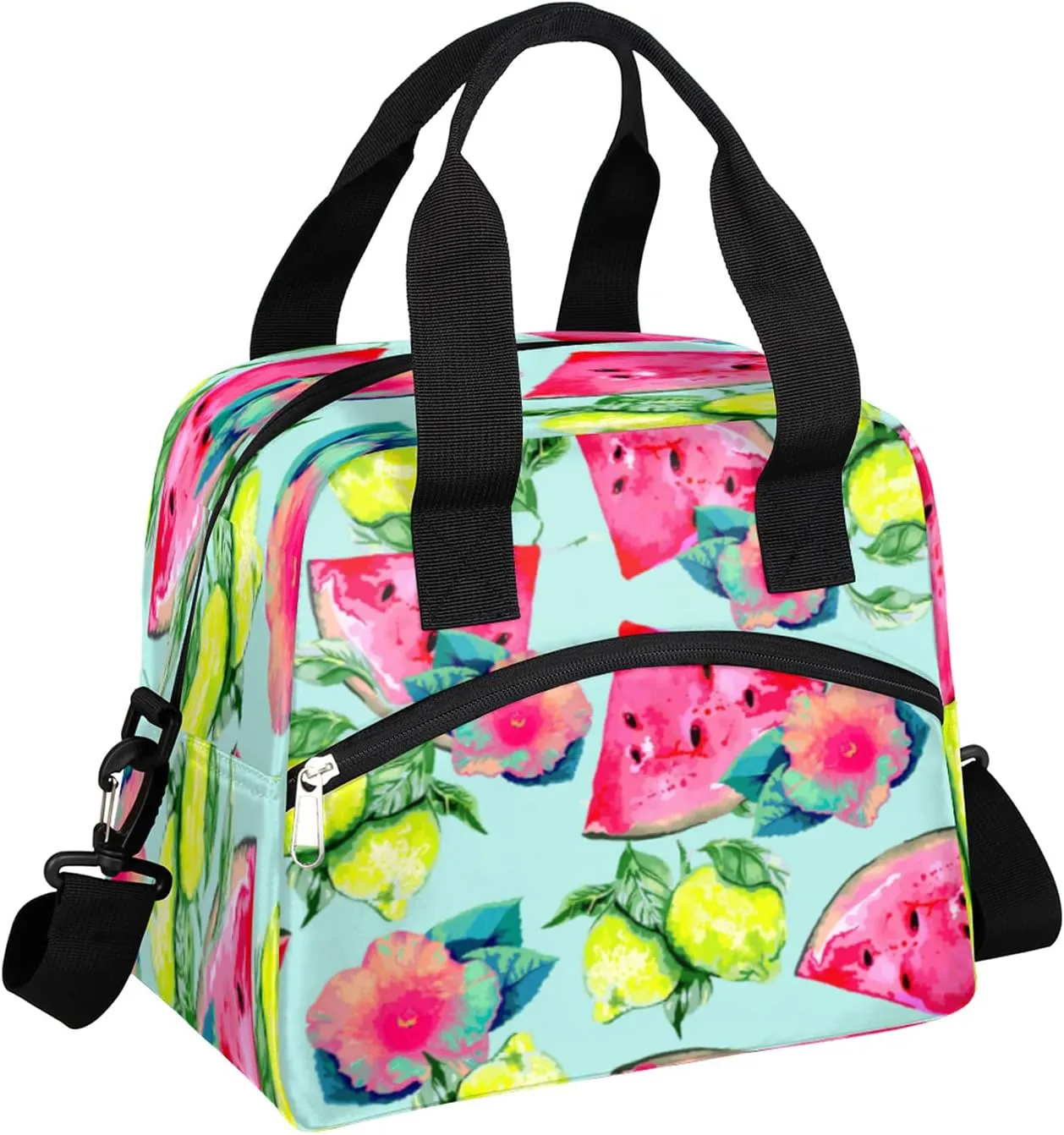 cfpolar Insulated Lunch Bag Fruit Lemon Watermelon Lunch Box Reusable Leakproof Meal Prep Lunch Bag Cooler Tote Bag with Removable Adjustable Shoulder Strap for Women Men Travel Picnic Work School