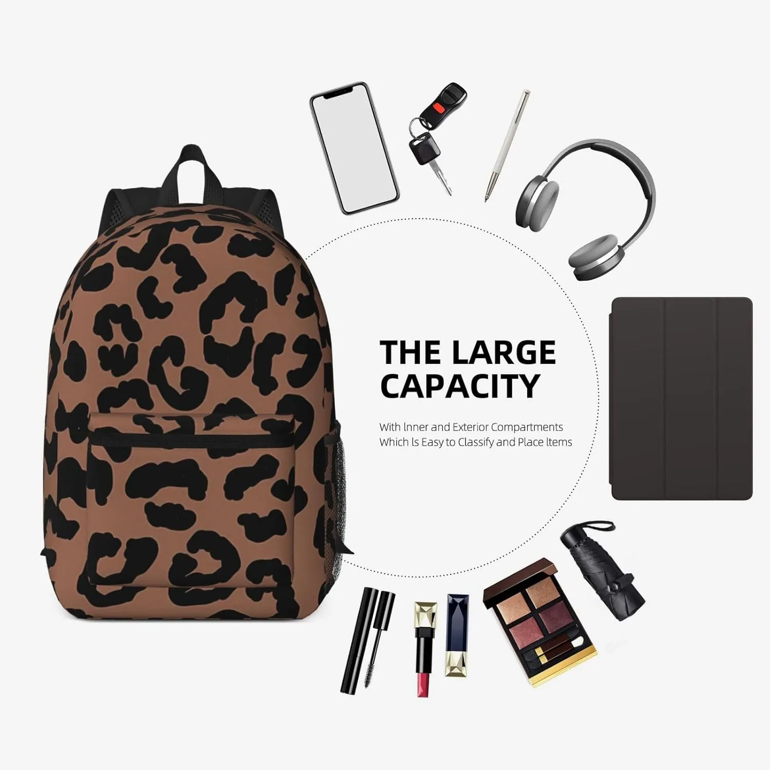 Cheetah aesthetic 17 Inch Backpacks Multipurpose Laptop Backpack Double Shoulder Bag for Men Women Gifts