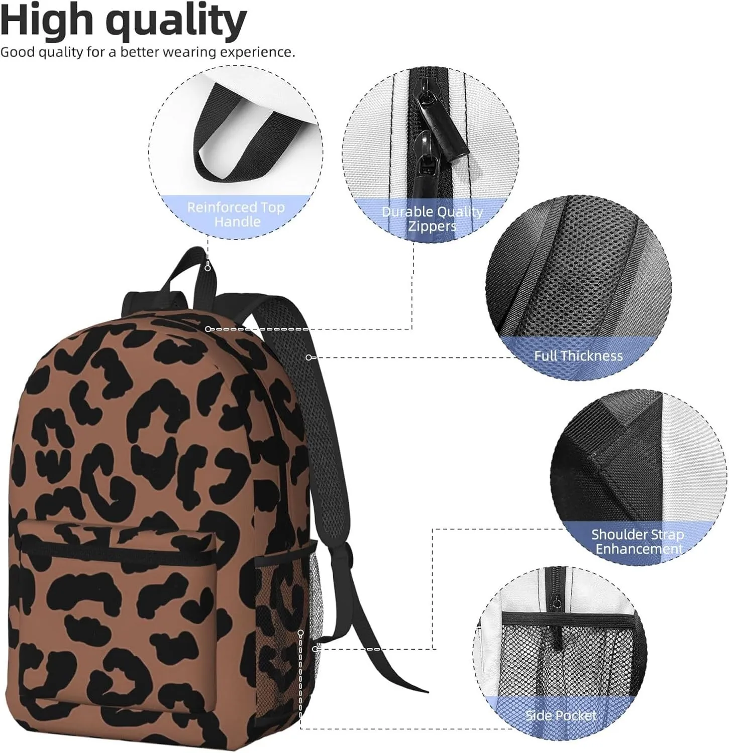 Cheetah aesthetic 17 Inch Backpacks Multipurpose Laptop Backpack Double Shoulder Bag for Men Women Gifts
