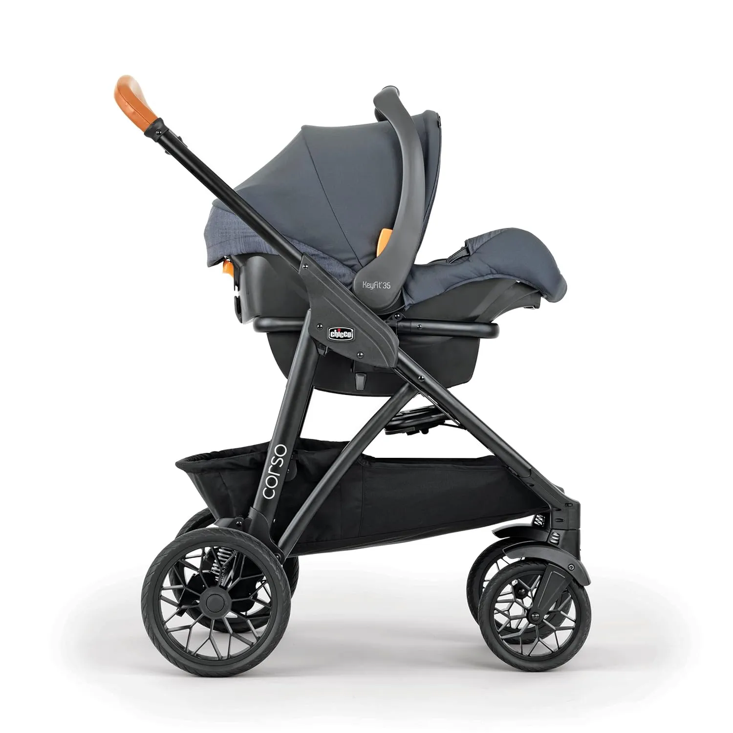 Chicco Modular Travel System - Corso LE Stroller, KeyFit 35 Infant Car Seat and Base - Stroller and Car Seat Combo in Veranda/Grey