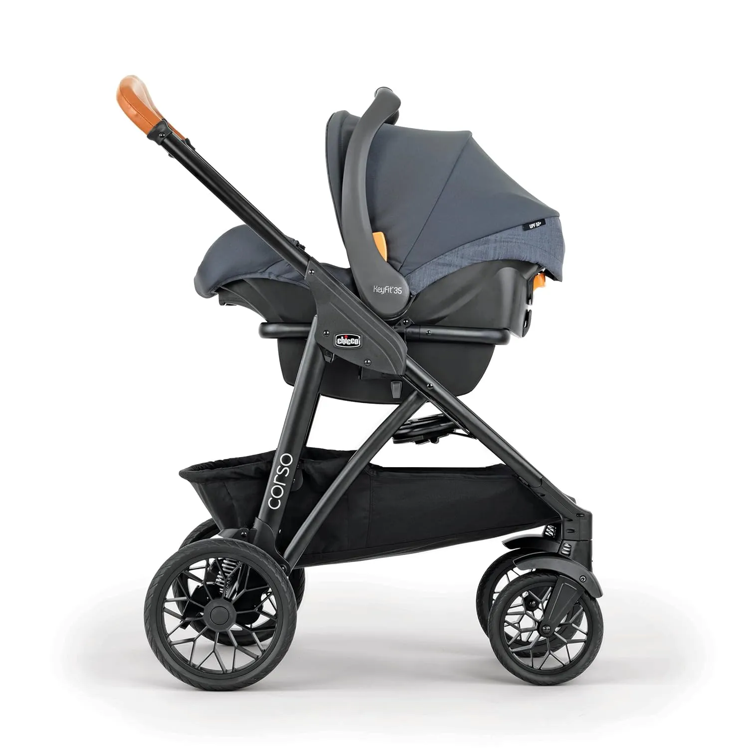 Chicco Modular Travel System - Corso LE Stroller, KeyFit 35 Infant Car Seat and Base - Stroller and Car Seat Combo in Veranda/Grey