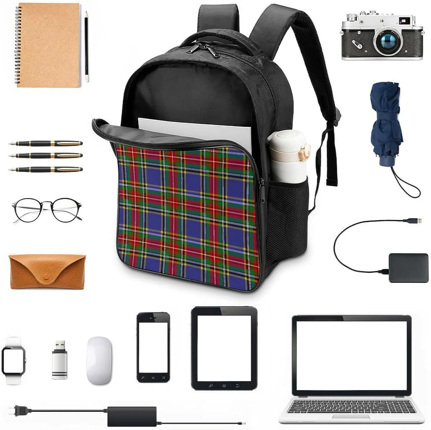 Clan MacBeth Tartan Double Compartment Large Capacity Backpack Unisex