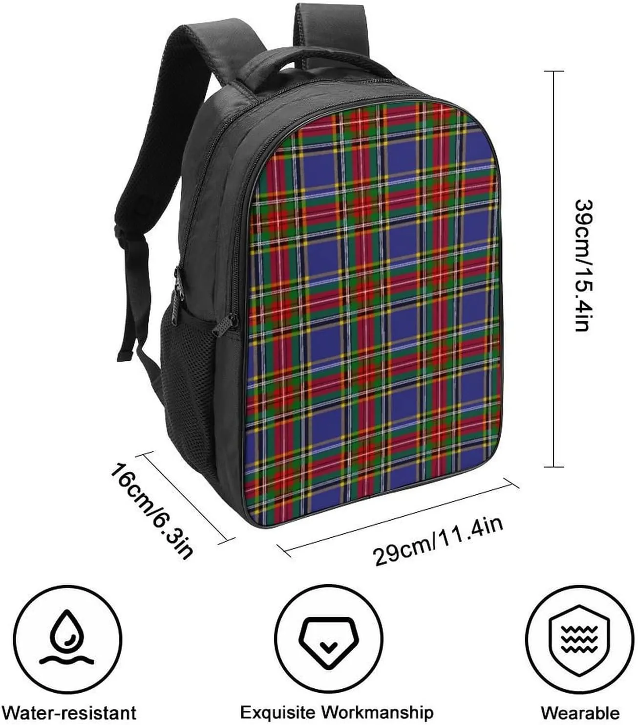 Clan MacBeth Tartan Double Compartment Large Capacity Backpack Unisex