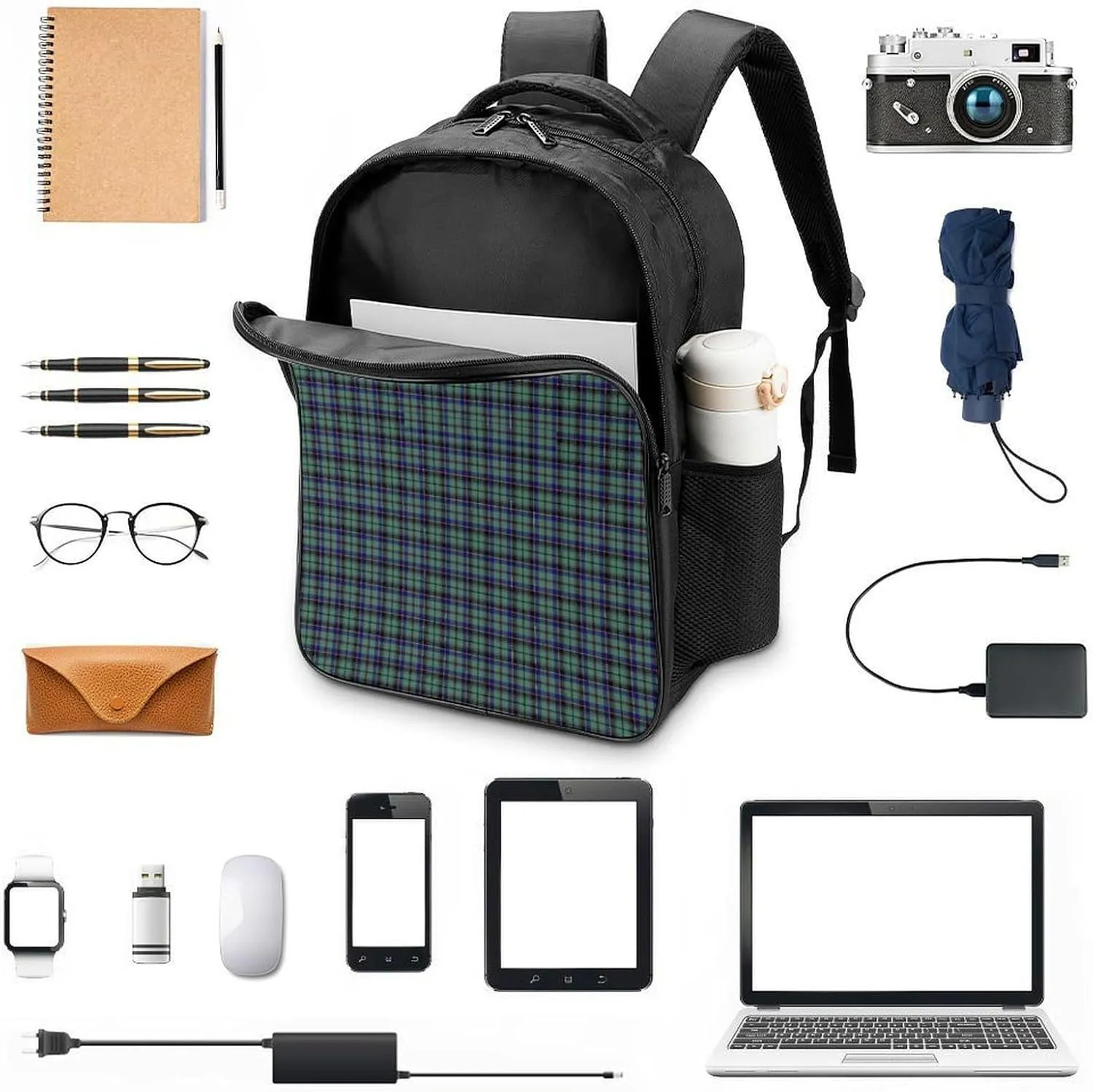 Clan Stevenson Tartan Double Compartment Large Capacity Backpack Unisex