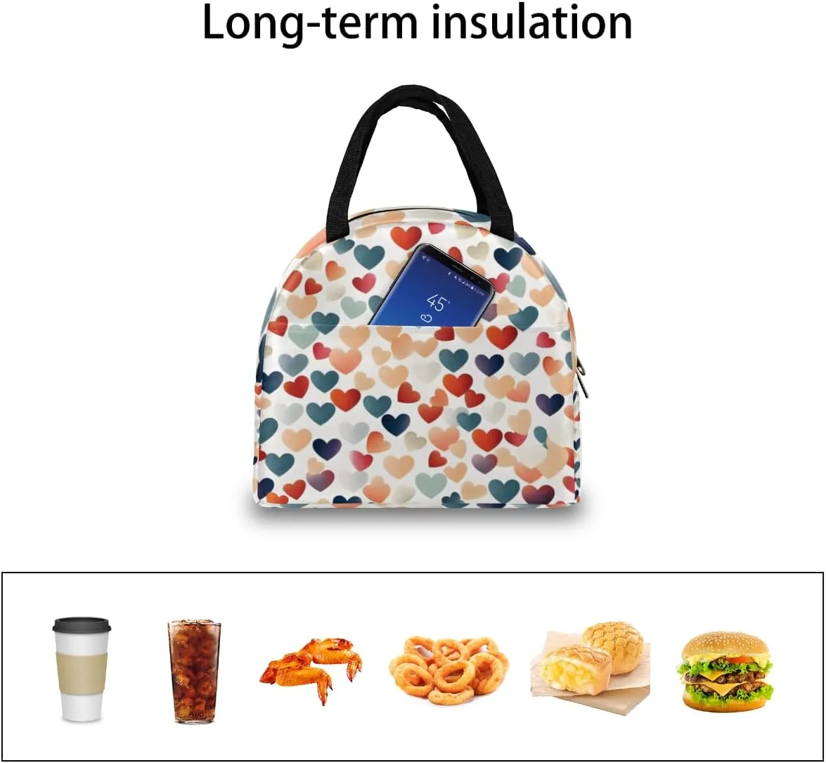Classic Romance Theme Lunch Tote Bag Reusable Insulated Bags Waterproof Adult Portable Meal Cooler Pack for Women Men Picnic Office Work Travel