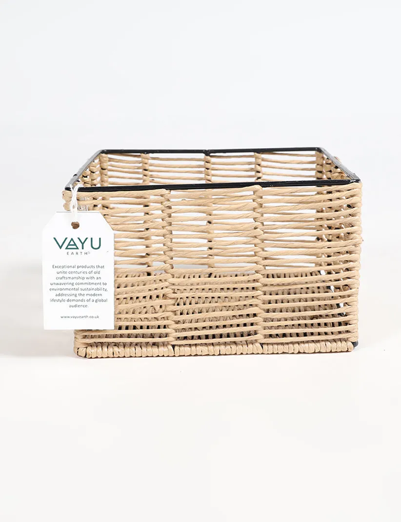 Classic Small Square Cane Storage Basket