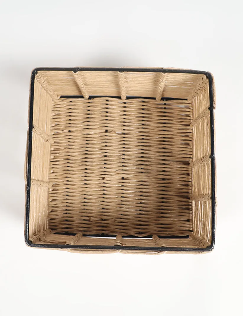 Classic Small Square Cane Storage Basket