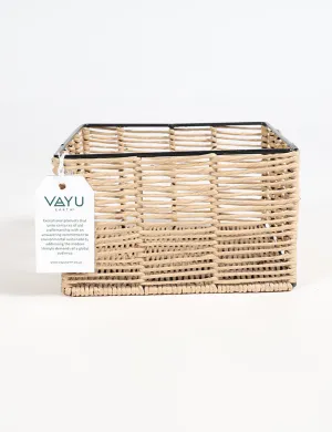 Classic Small Square Cane Storage Basket