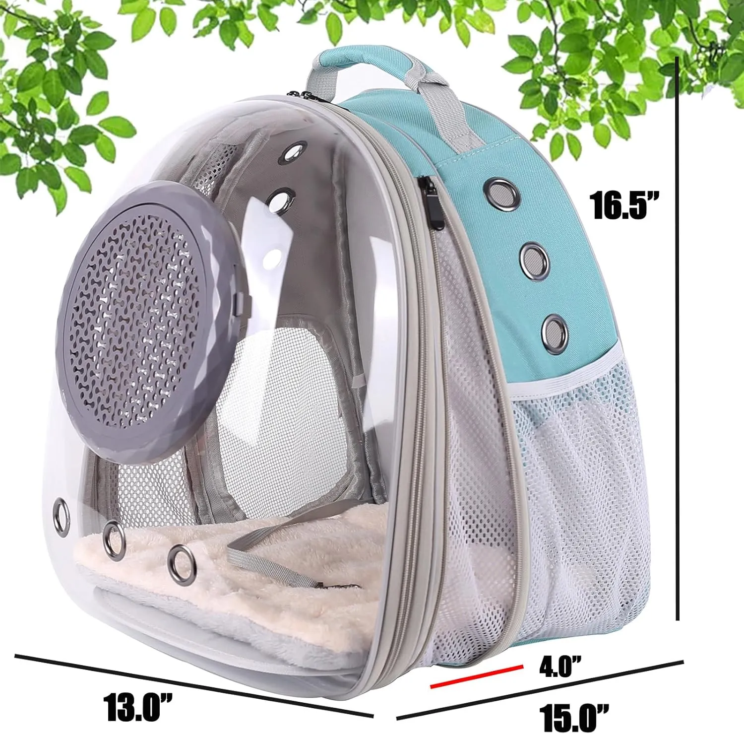 Clear Cat Backpack Carrier, Space Capsule Astronaut Bubble Window with Front Extension to Carry Transport Pet Carrier Backpack for Cat Small Puppy Bunny, Back for 20 Pounds Cat Bookbag