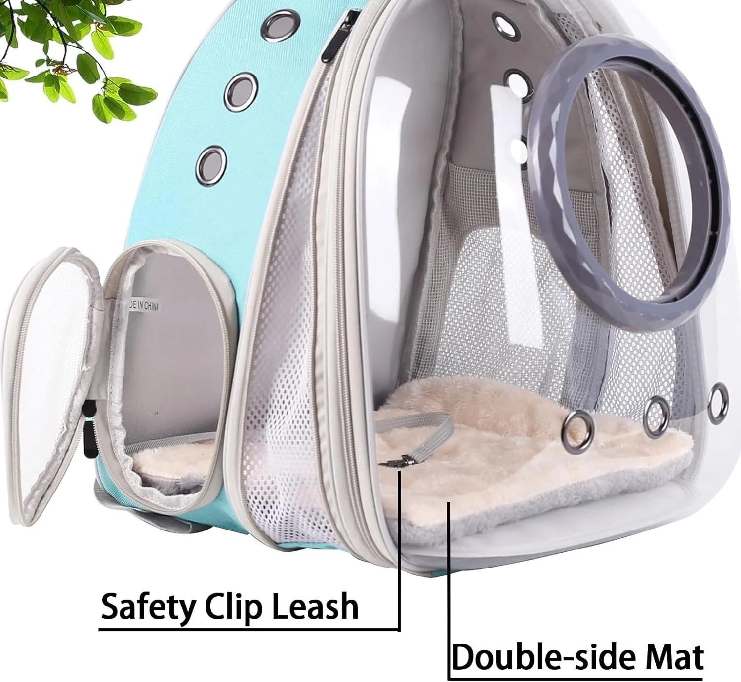 Clear Cat Backpack Carrier, Space Capsule Astronaut Bubble Window with Front Extension to Carry Transport Pet Carrier Backpack for Cat Small Puppy Bunny, Back for 20 Pounds Cat Bookbag