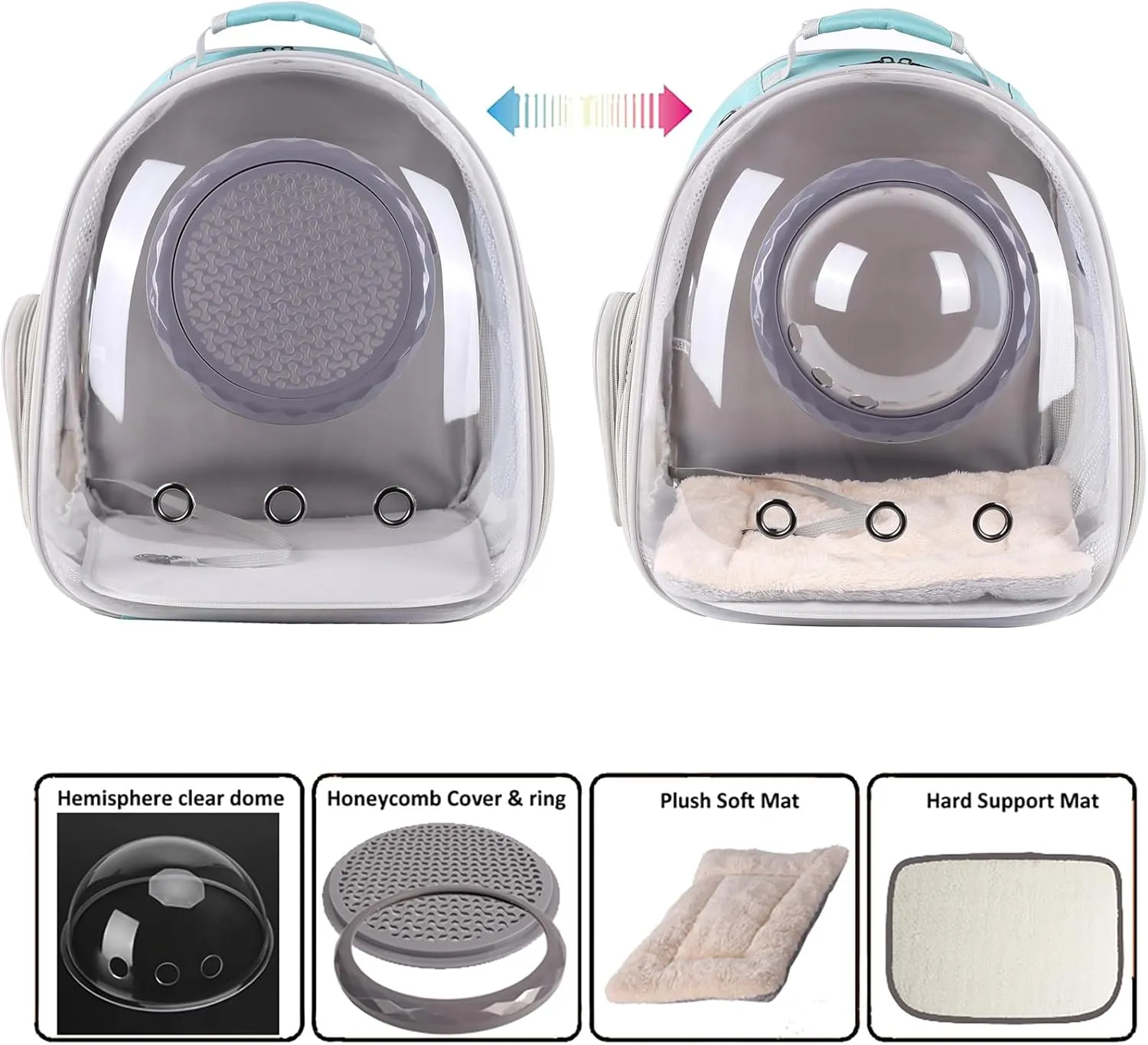 Clear Cat Backpack Carrier, Space Capsule Astronaut Bubble Window with Front Extension to Carry Transport Pet Carrier Backpack for Cat Small Puppy Bunny, Back for 20 Pounds Cat Bookbag