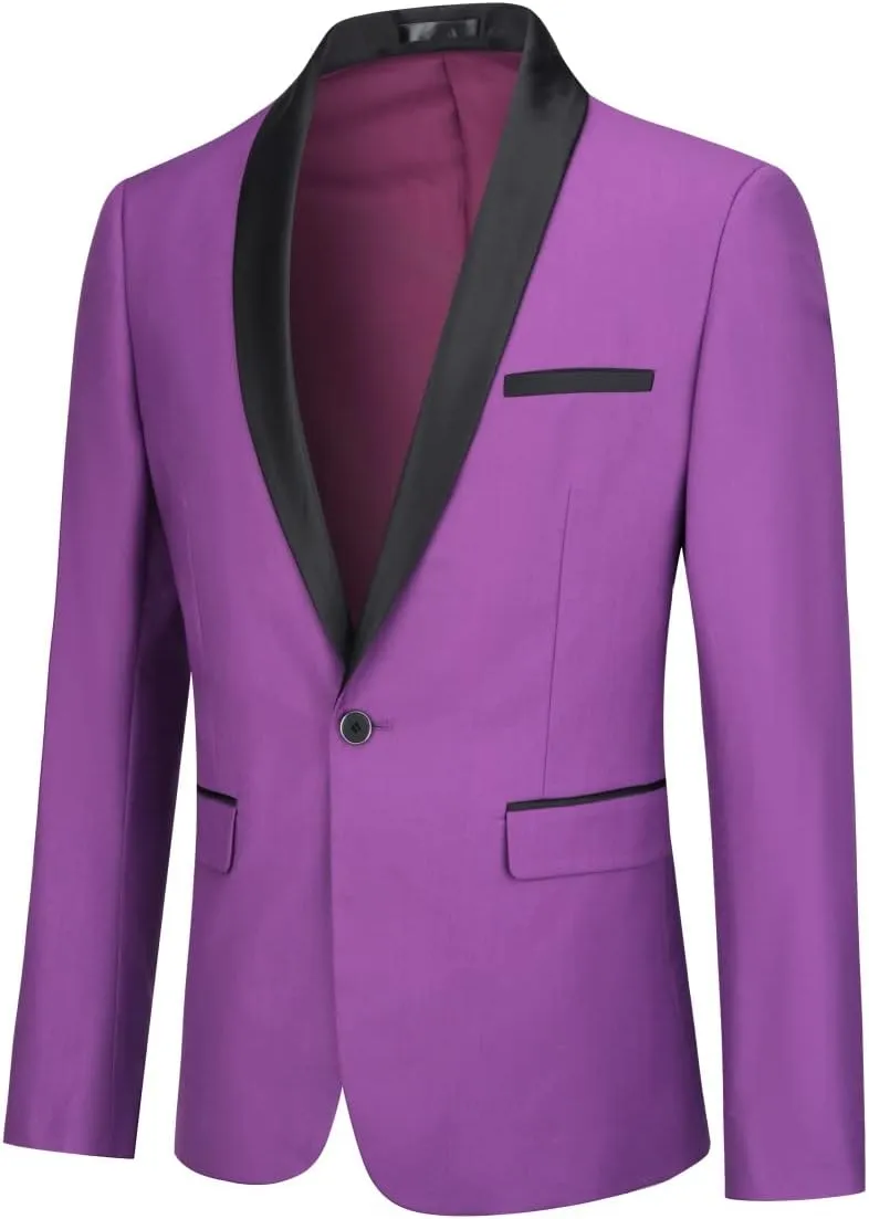 Cloudstyle Mens Tux Suits 2-Piece Shawl Collar Solid Prom Party Jacket Coat Pants Sets…