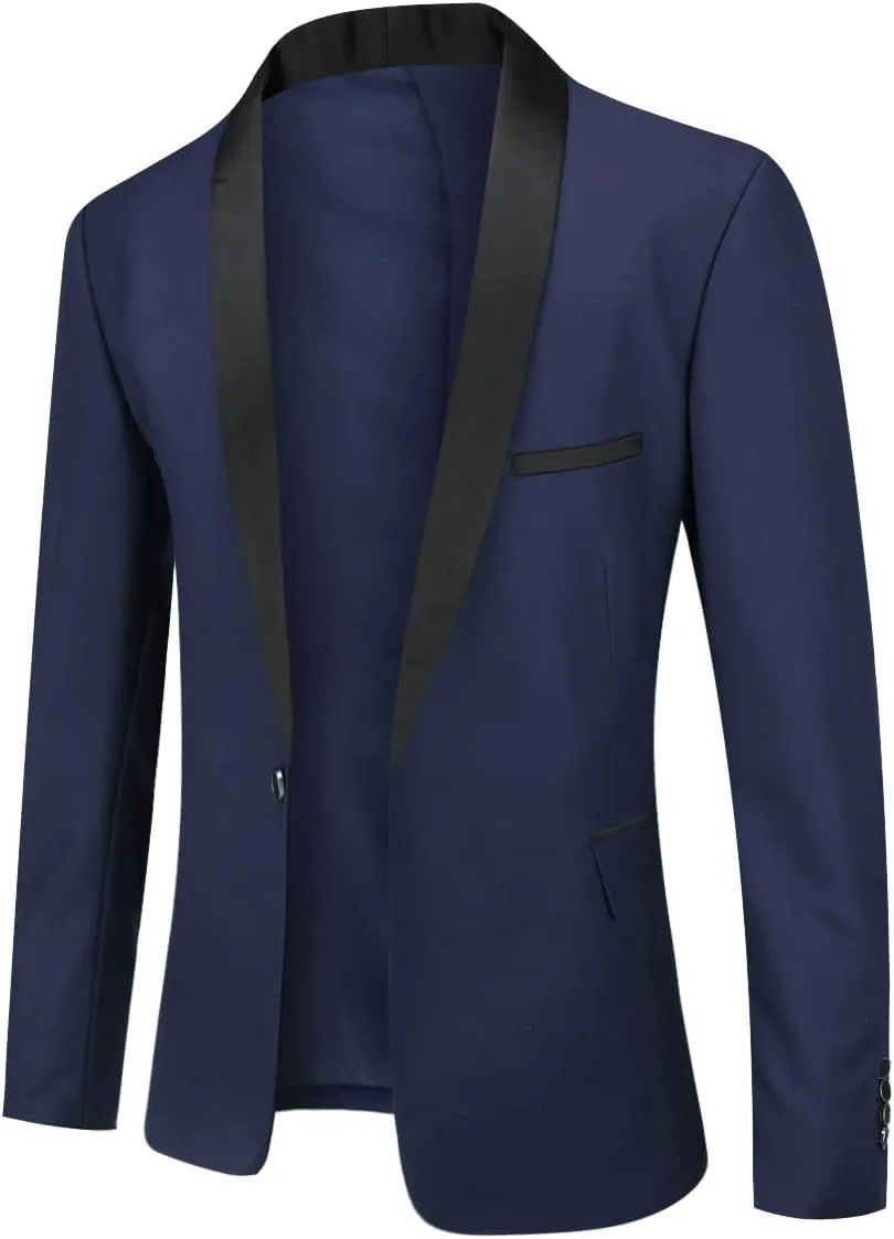 Cloudstyle Mens Tux Suits 2-Piece Shawl Collar Solid Prom Party Jacket Coat Pants Sets…