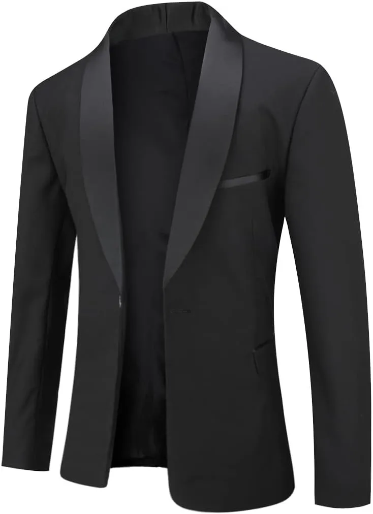 Cloudstyle Mens Tux Suits 2-Piece Shawl Collar Solid Prom Party Jacket Coat Pants Sets…