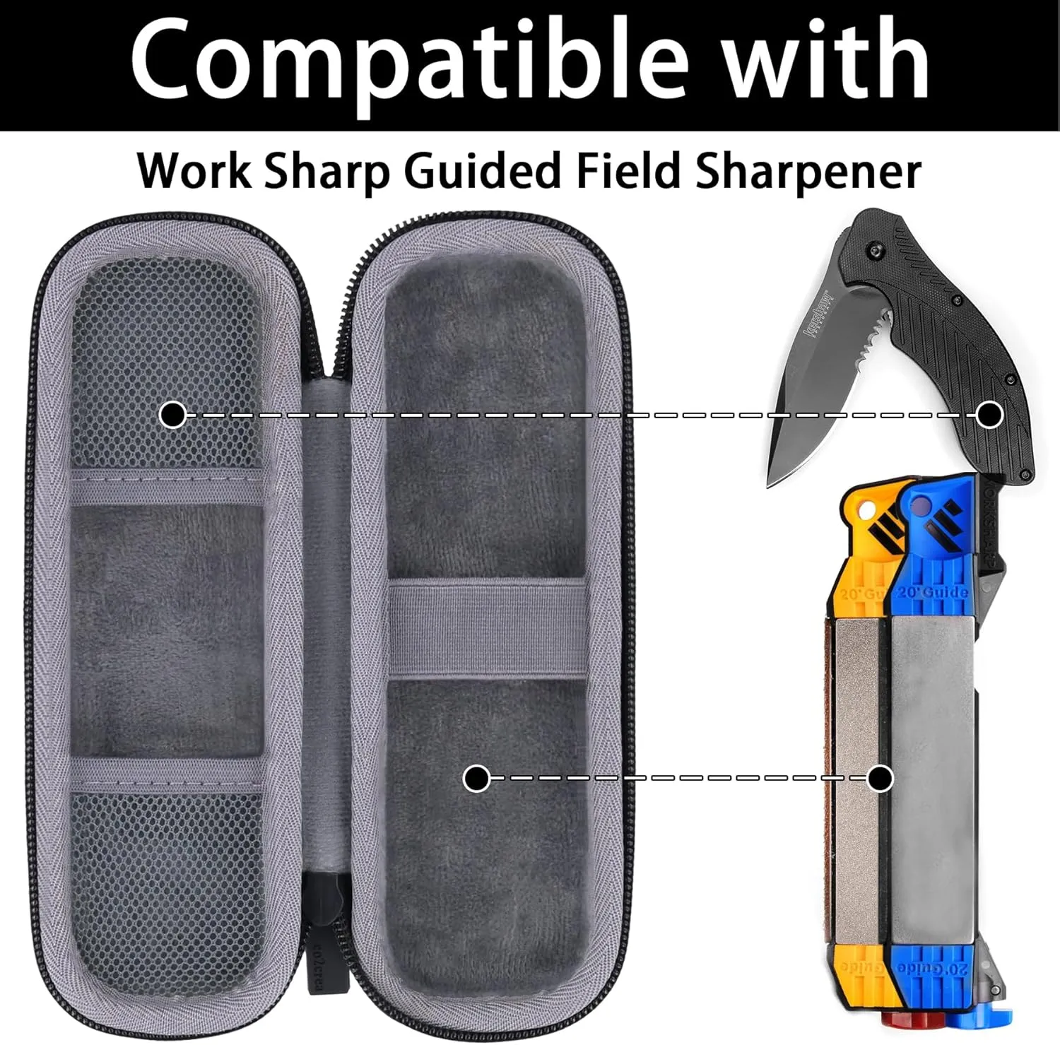 co2CREA Hard Travel Carrying Case for Work Sharp Guided Field Sharpener/Benchmade Guided Field Sharpener (Case Only)