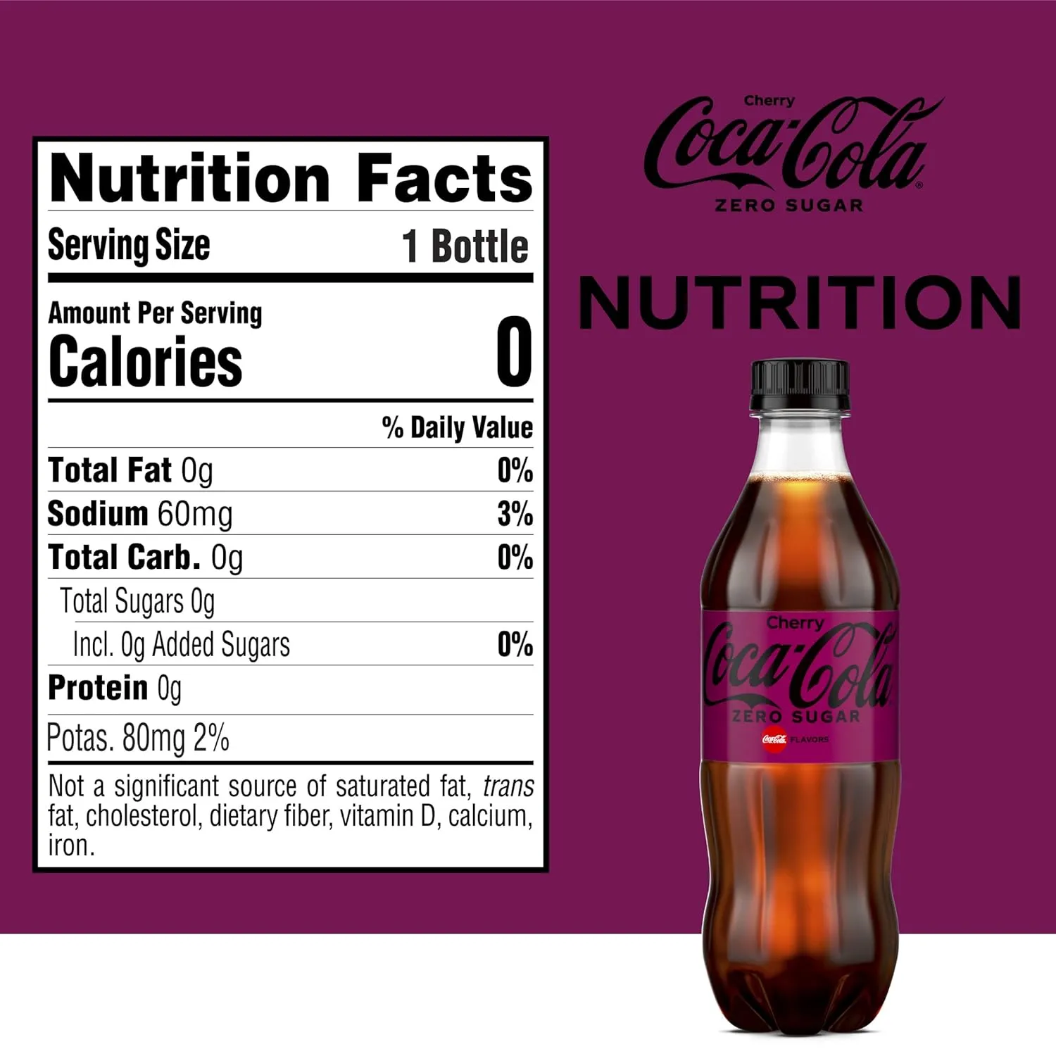 Coca-Cola Cherry Zero Sugar 6pk 500ml PET (Pack of 3)