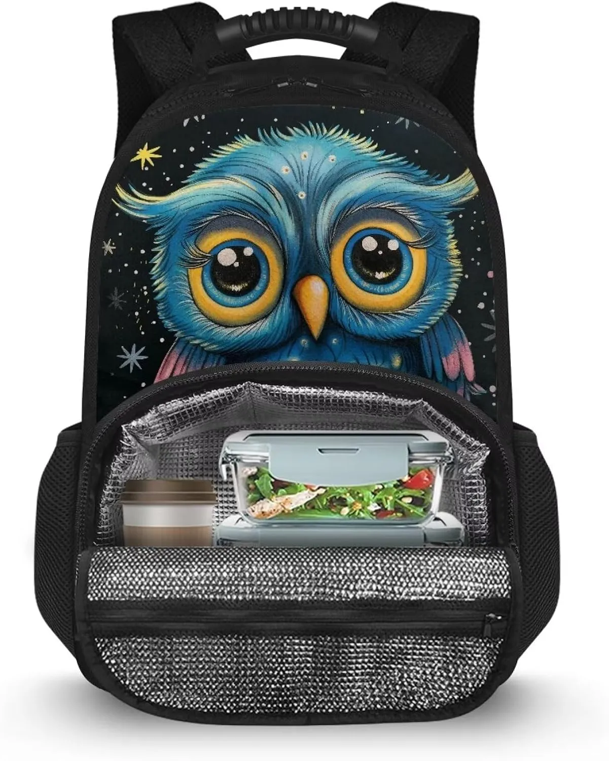 COEQINE Cute Owl Backpack for Grade Backpack Women Men Kawaii Animal Backpack With Lunch Compartment Keep Warm Protector Laptop Books Shoulder Bag Fit Graduate Gift