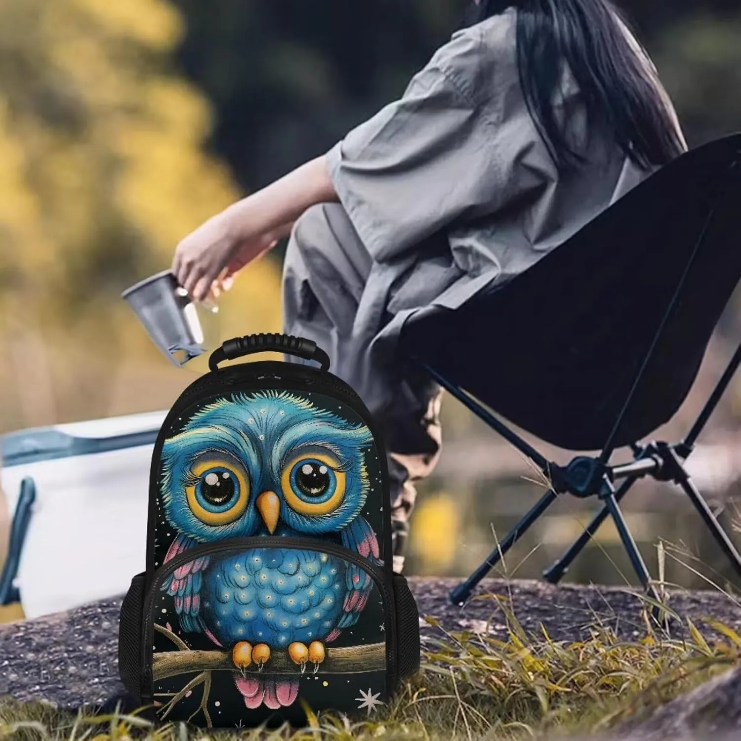 COEQINE Owl Backpack for Grade Backpack Women Kawaii Animal Backpack With Lunch Compartment Keep Warm Protector Laptop Books Shoulder Bag Fit Graduate Gift