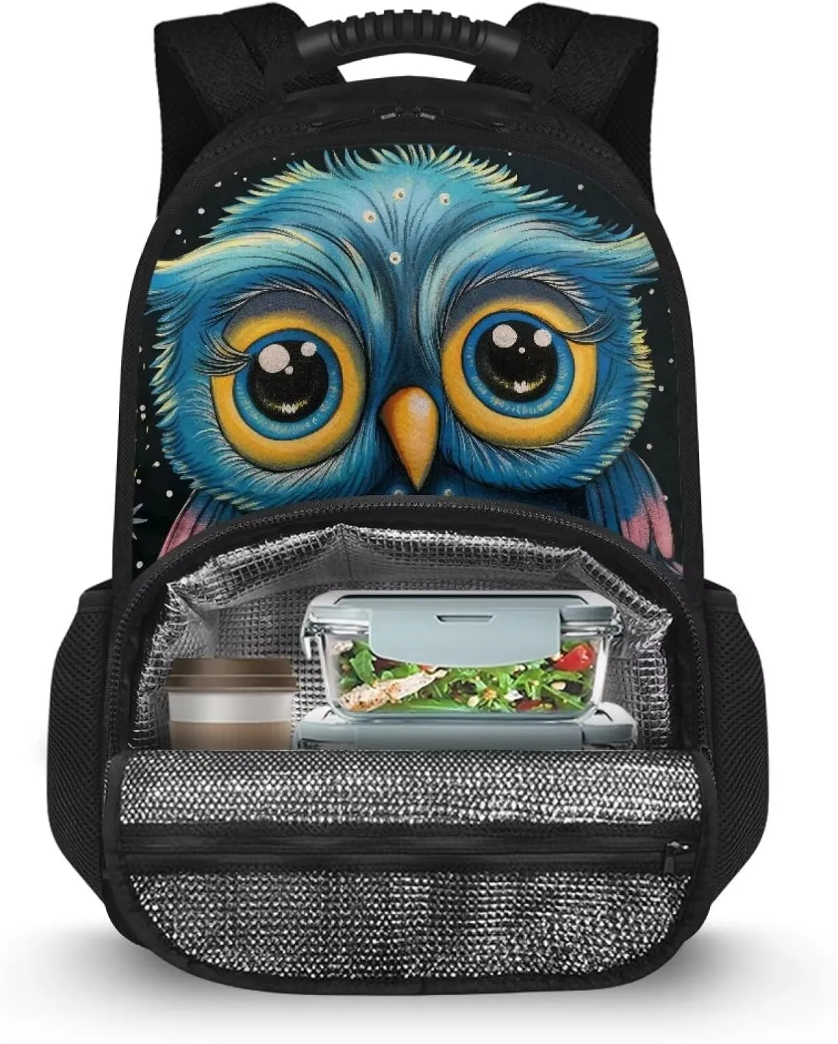 COEQINE Owl Backpack for Grade Backpack Women Kawaii Animal Backpack With Lunch Compartment Keep Warm Protector Laptop Books Shoulder Bag Fit Graduate Gift