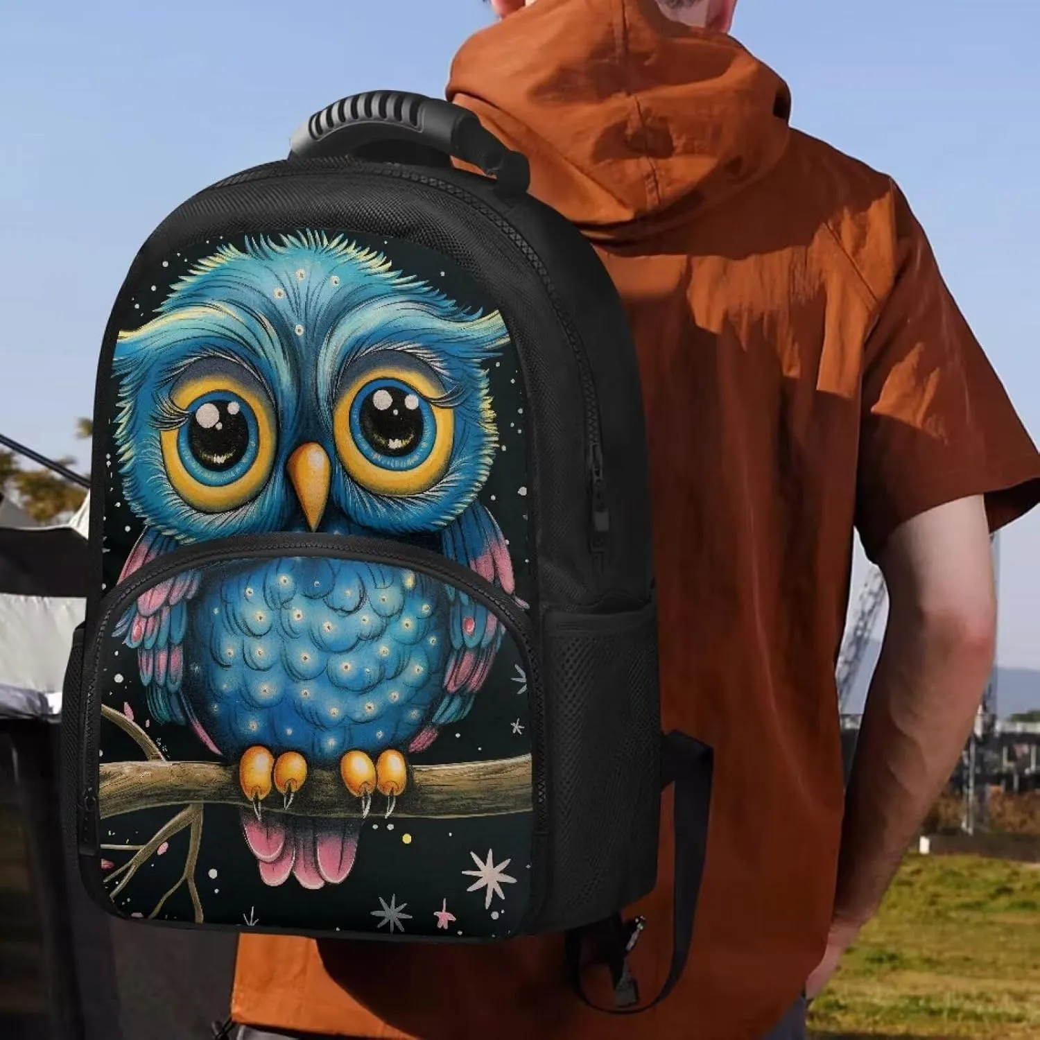 COEQINE Owl Backpack for Grade Backpack Women Kawaii Animal Backpack With Lunch Compartment Keep Warm Protector Laptop Books Shoulder Bag Fit Graduate Gift
