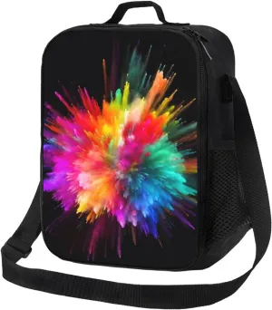 color explosion Lunch Bag for Men Women Insulated Lunch Box for Adult Reusable Lunch Tote Bags Large Capacity Lunch Case Leakproof Cooler Lunch Container for Work Travel Office