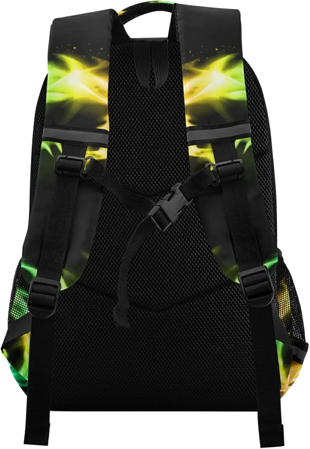 Colorful Fire Dragon School Backpacks with Chest Strap for Teens Boys Girls,Lightweight Student Bookbags 17 Inch, Casual Daypack Schoolbags