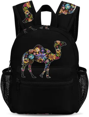 Colorful Flowered Camel 13 Inch Backpack Waterproof Lightweight Travel Backpack Purse Hiking Daypack