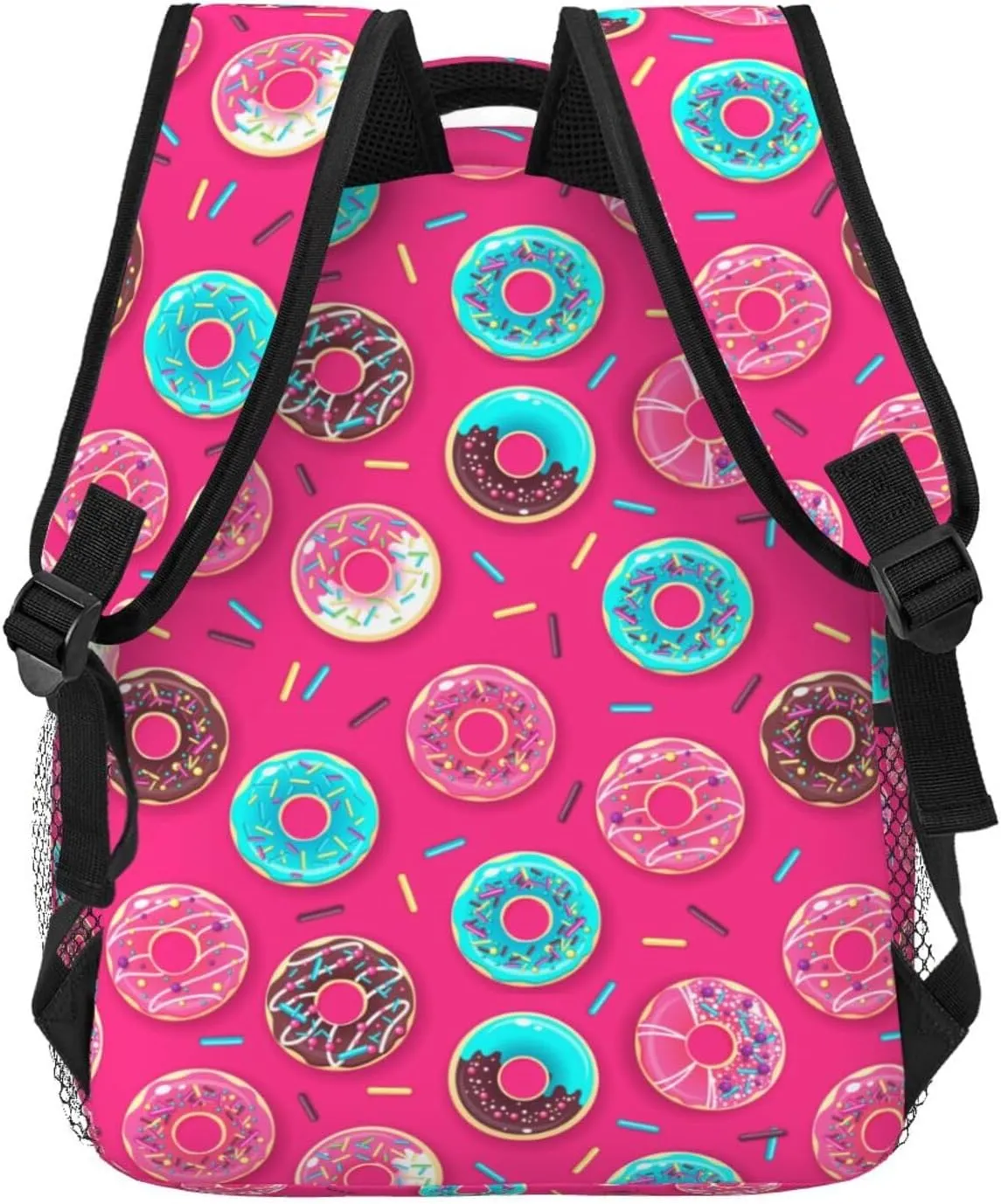 Colorful Sweet Pinks Donut Backpacks 15 Inch Laptop Backpack Multipurpose Double Shoulder Bag For Men Women Gifts