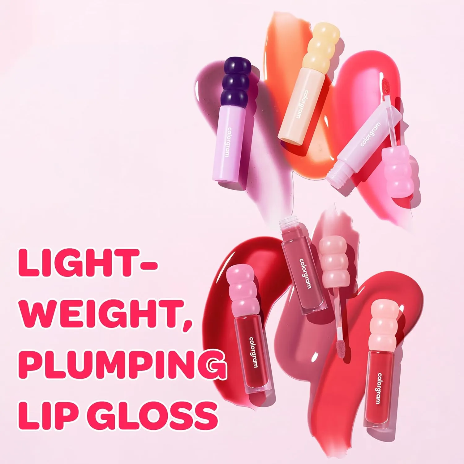 COLORGRAM Fruity Glass Gloss 04 Farewell Guava | Non-Sticky Glossy Lip Tint with Glass-Like Shine | Long-Lasting Hydrating Lip Gloss for Smooth & Plump Lips