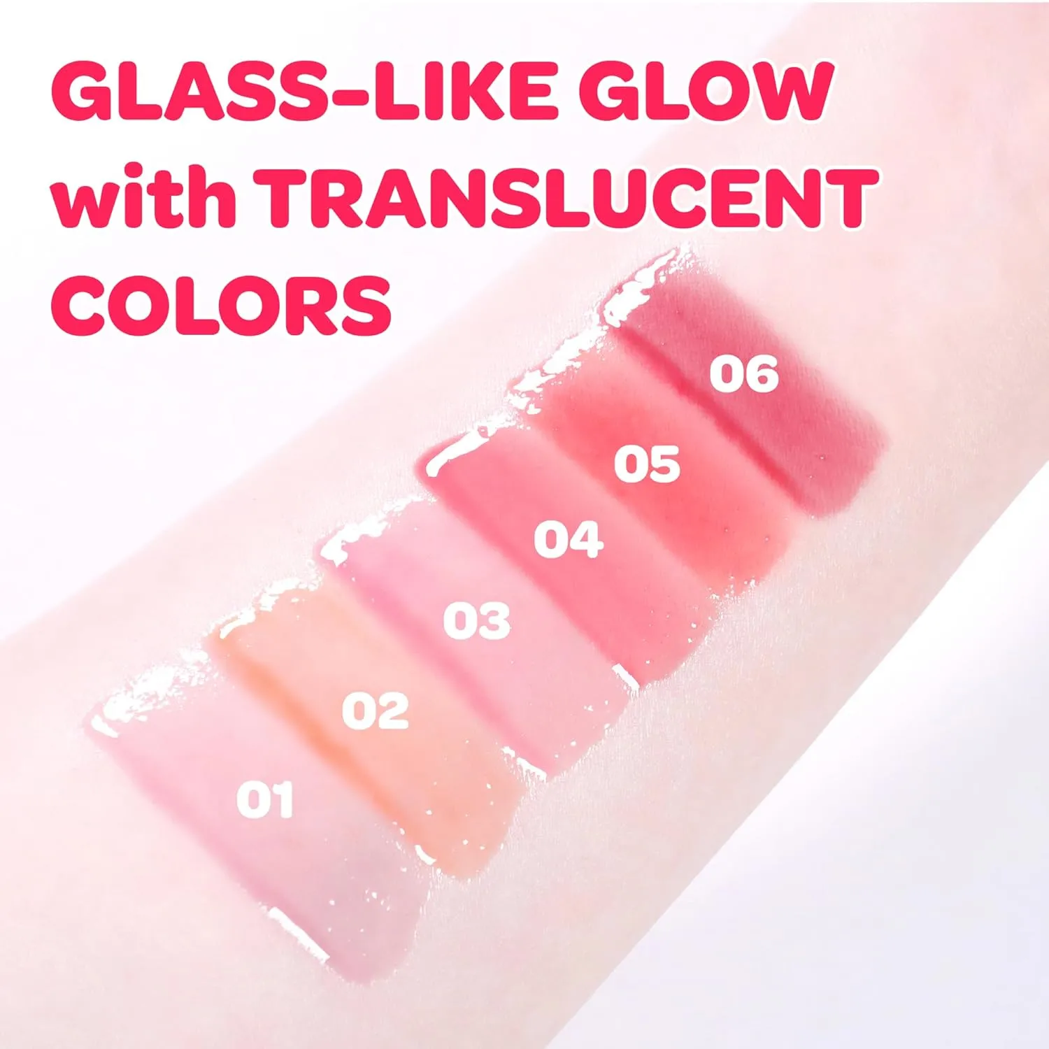 COLORGRAM Fruity Glass Gloss 04 Farewell Guava | Non-Sticky Glossy Lip Tint with Glass-Like Shine | Long-Lasting Hydrating Lip Gloss for Smooth & Plump Lips
