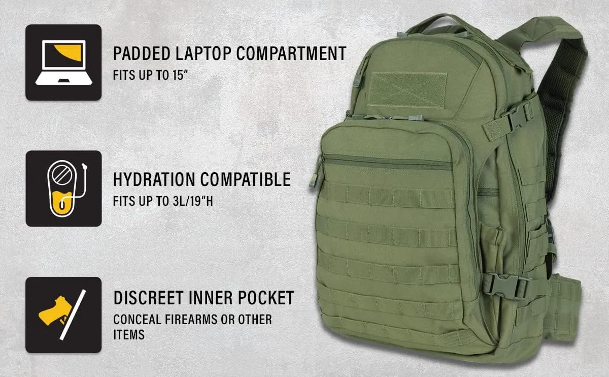 Condor Venture Pack - Tactical Backpack - Military, Survival, First Responders - Laptop Sleeve