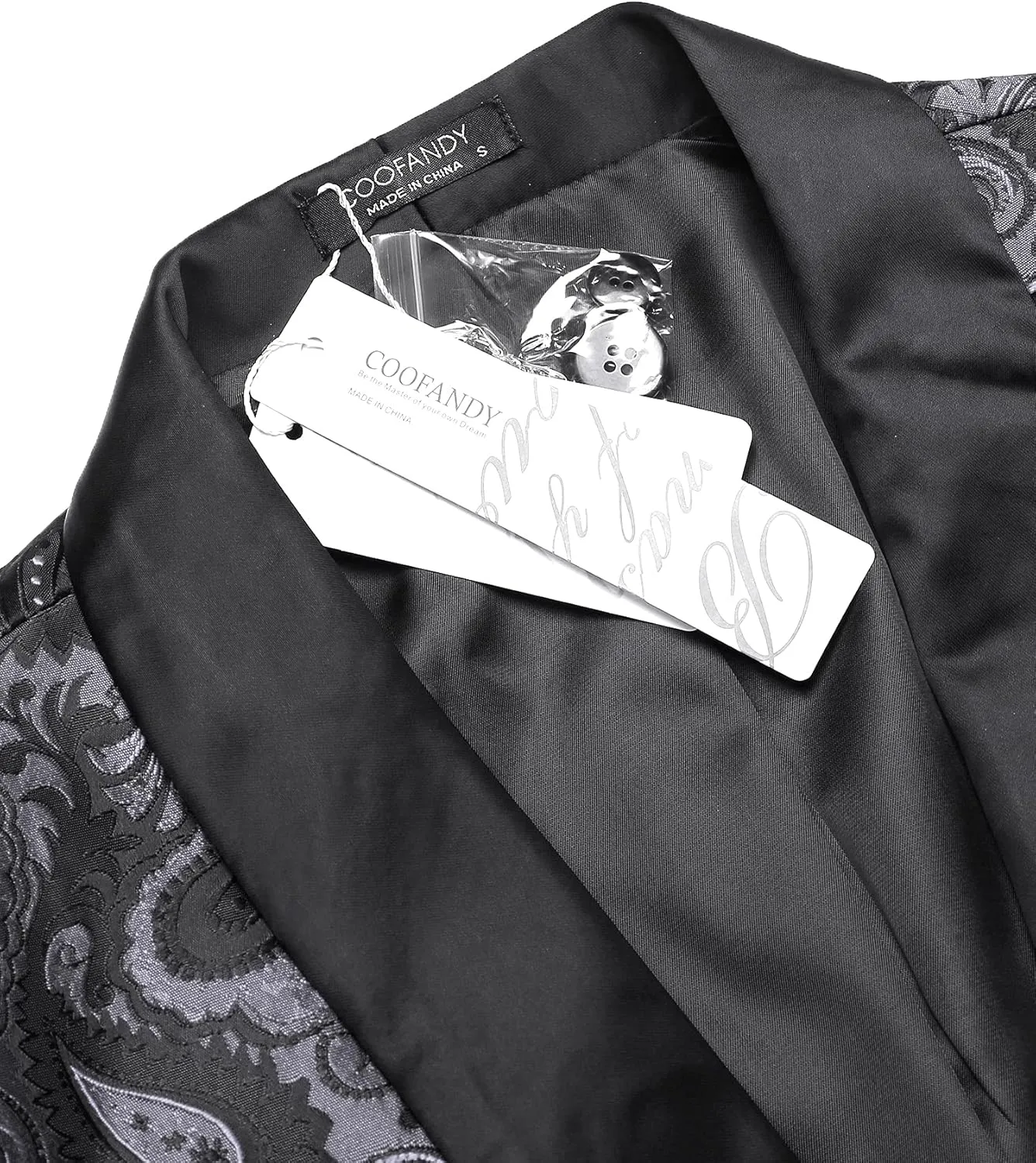 COOFANDY Mens Floral Tuxedo Jacket Paisley Shawl Lapel Suit Blazer Jacket for Dinner,Prom,Wedding
