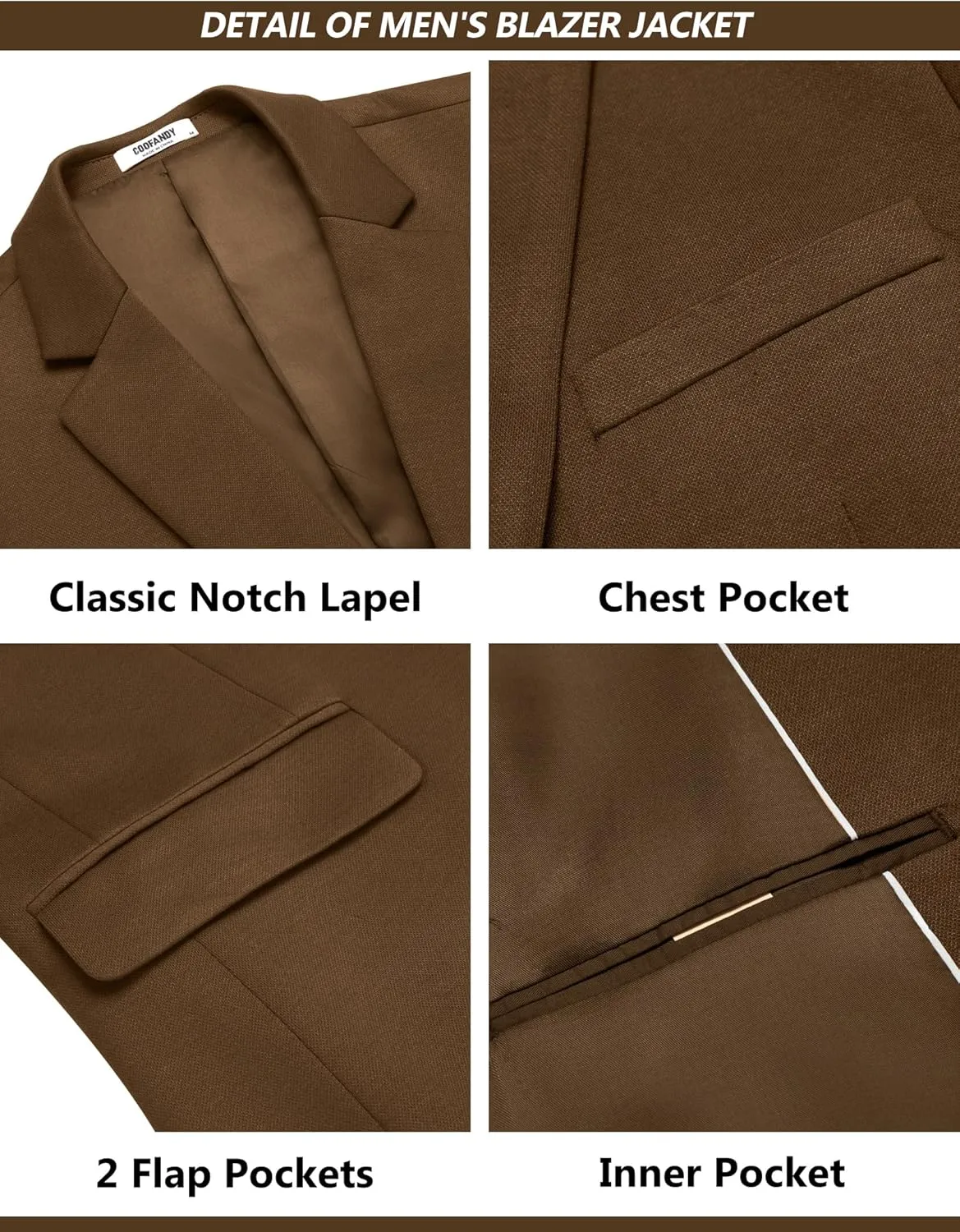 COOFANDY Men's Suits 2 Piece Slim Fit Suit Set 2 Button Lightweight Casual Knit Blazer Suit Jacket Pants