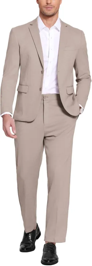 COOFANDY Men's Suits 2 Piece Slim Fit Suit Set 2 Button Lightweight Casual Knit Blazer Suit Jacket Pants