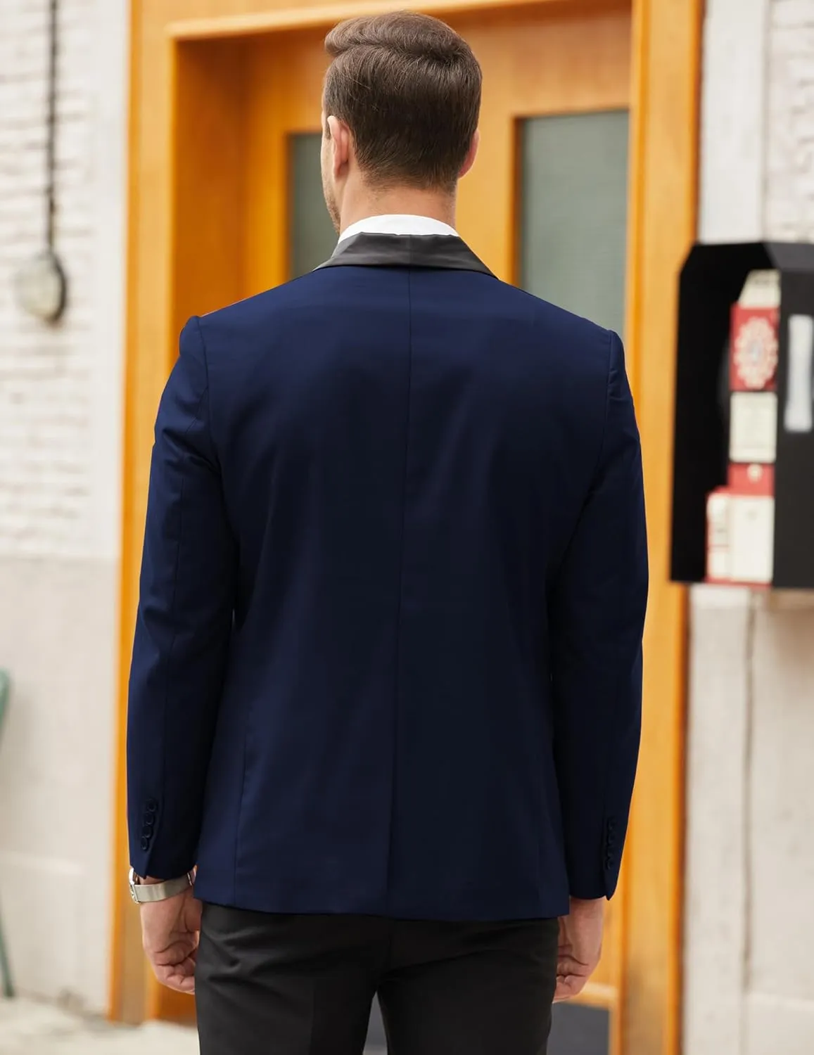COOFANDY Men's Tuxedo Jacket One Button Dress Suit Blazer Jacket for Wedding Dinner Prom Party