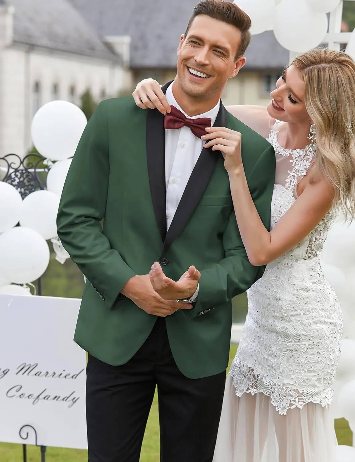 COOFANDY Men's Tuxedo Jacket One Button Dress Suit Blazer Jacket for Wedding Dinner Prom Party