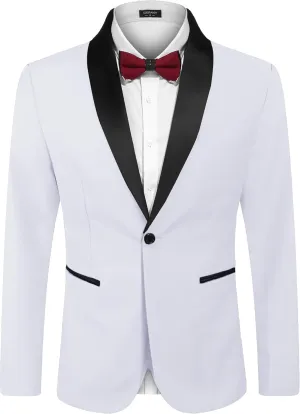 COOFANDY Men's Tuxedo Jacket One Button Dress Suit Blazer Jacket for Wedding Dinner Prom Party