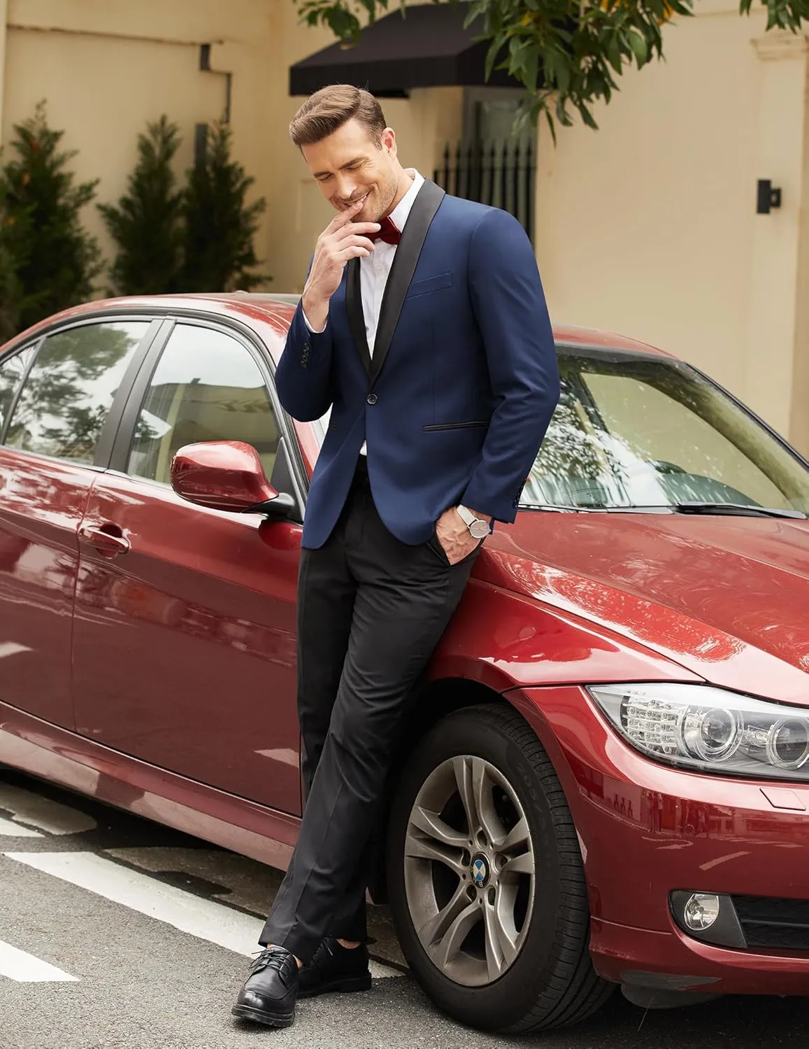 COOFANDY Men's Tuxedo Jacket One Button Dress Suit Blazer Jacket for Wedding Dinner Prom Party