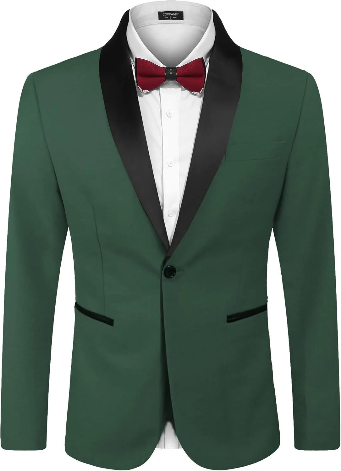 COOFANDY Men's Tuxedo Jacket One Button Dress Suit Blazer Jacket for Wedding Dinner Prom Party